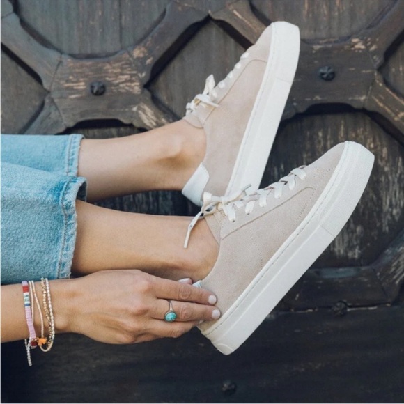 EUC - Soludos Ibiza Platform Sneaker - Sand Suede - Size 6.5 - Picture 3 of 8